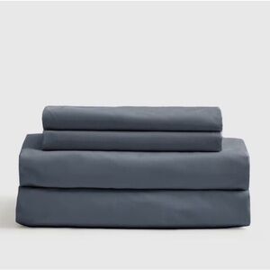 QUINCE Classic Organic Percale Sheet Set King Nightfall 4127